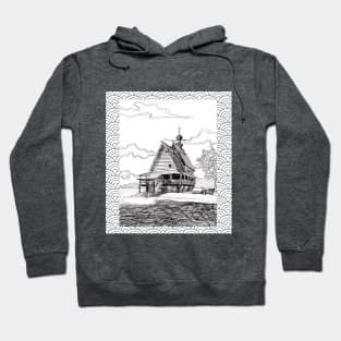 architecture wooden architecture RUSSIAN Hoodie